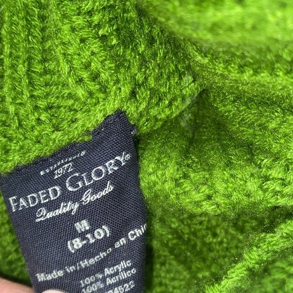 Faded Glory green knit turtleneck sweater size medium - Picture 3 of 5